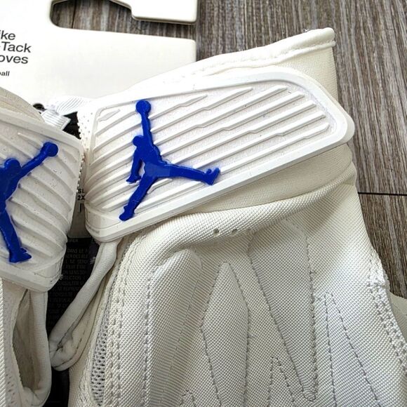 Nike Jordan D-Tack 6.0 White/Signal Blue Football Gloves HQ5969-161 Size 2XL XXL - Picture 2 of 9